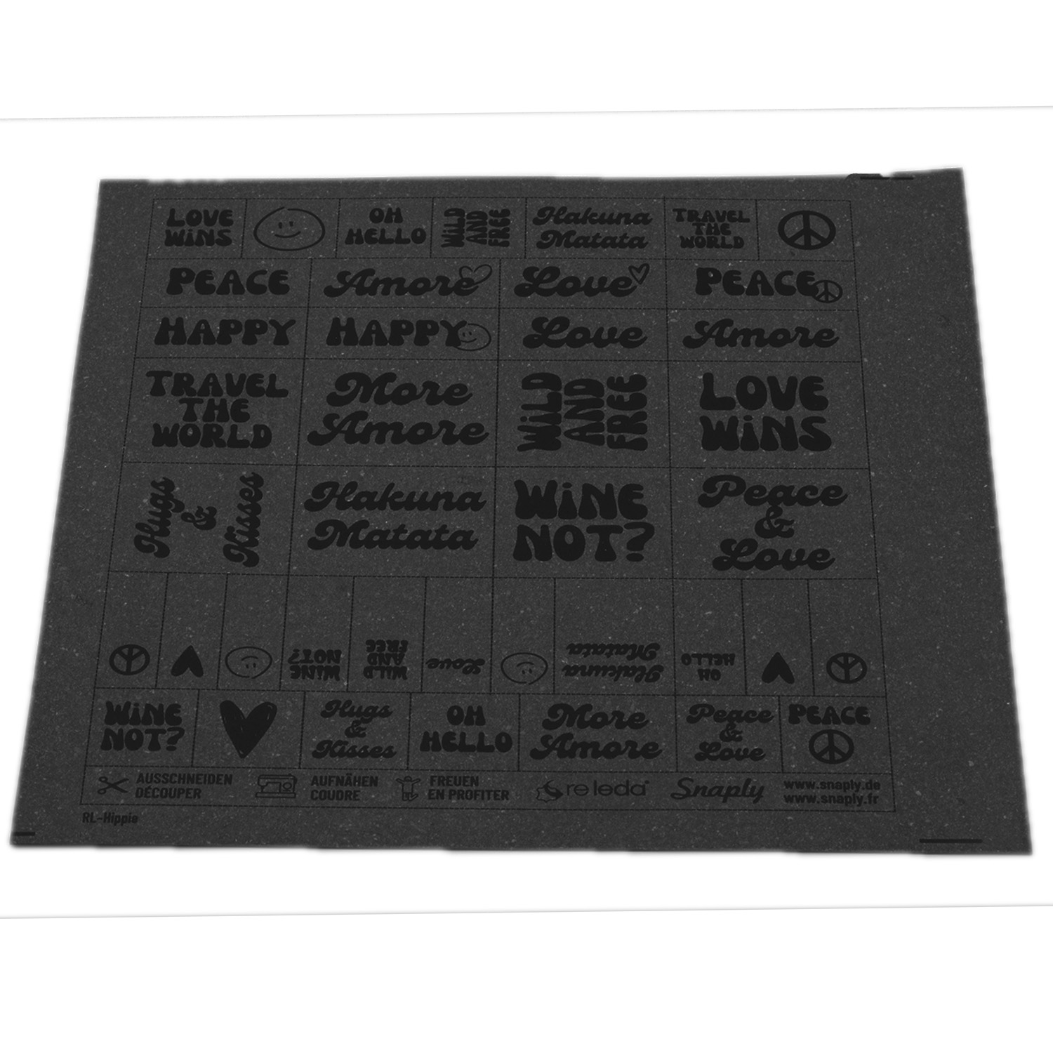 ReLeda Label Bogen - Hippie- schwarz-1 ReLeda Label Bogen - Hippie- schwarz-1