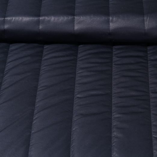 Tissu veste matelassé - Rayures 65mm Marine Ouaté