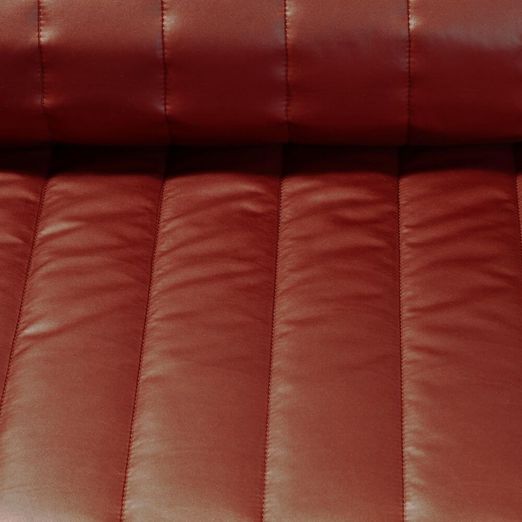 Tissu matelassé pour veste - rayures 65mm Rouge brique Impression sur film