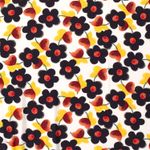 Popeline di Viscosa - Fiori Bianco Navy Popeline di Viscosa - Fiori Bianco Navy