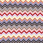 Viskos - Stretch ZigZag Multicolor Röd Viskos - Stretch ZigZag Multicolor Röd