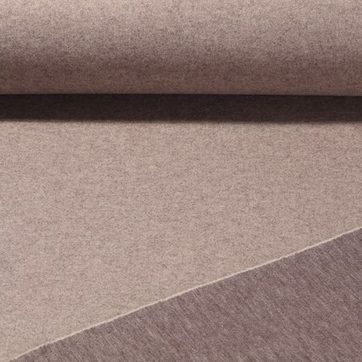 Tissu de manteau Brigitte - Double face Taupe Mélange