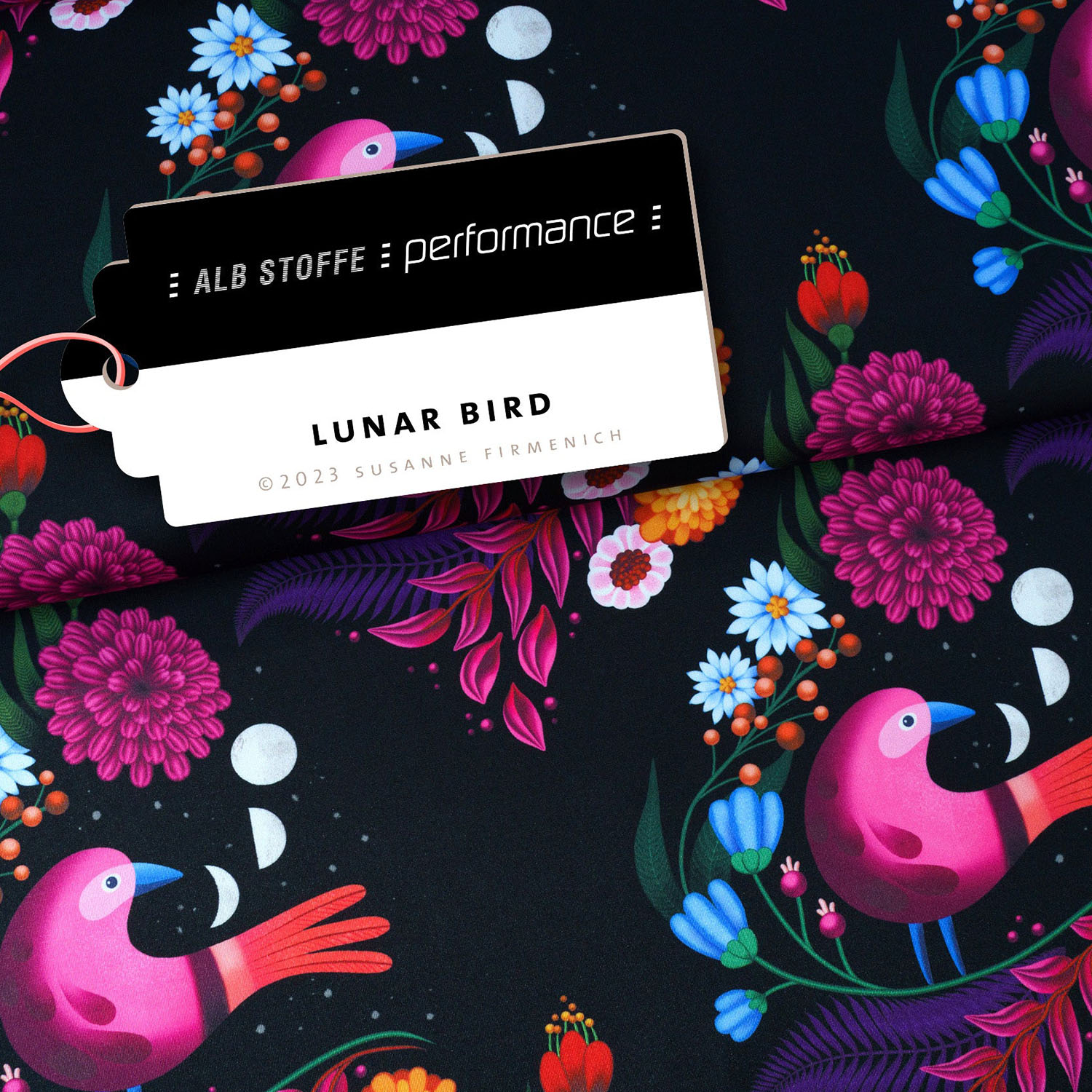 Albstoffe Performance Kollektion - Lunar Bird Schwarz -0 Albstoffe Performance Kollektion - Lunar Bird Schwarz -0
