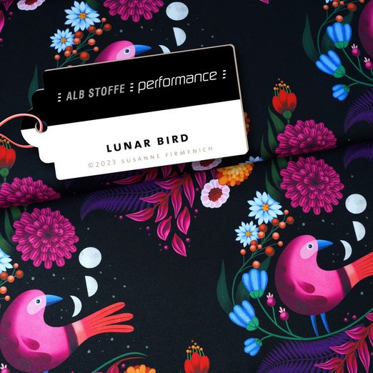 Albstoffe Performance Kollektion - Lunar Bird Schwarz Albstoffe Performance Kollektion - Lunar Bird Schwarz