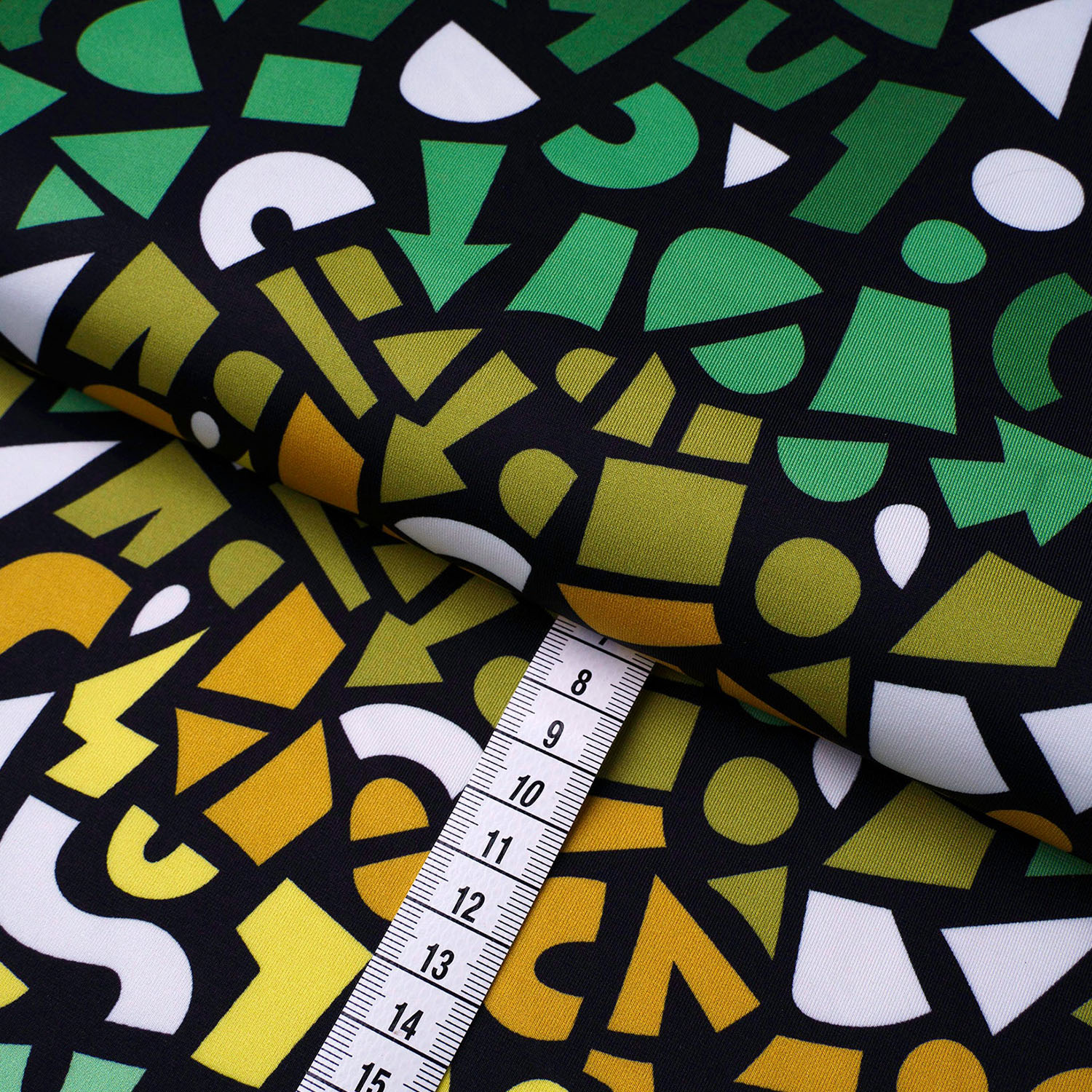 Tissu Albstoffe - Collection Performance - Mosaic Noir Vert-1 Tissu Albstoffe - Collection Performance - Mosaic Noir Vert-1