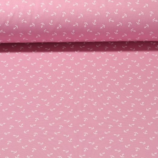 Jersey - Mini ancres Rose Teint dans la masse