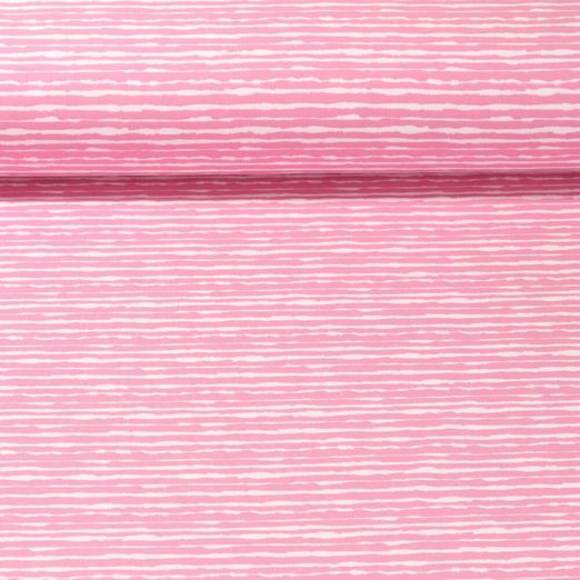 Jersey - Rayures dessinées Rose