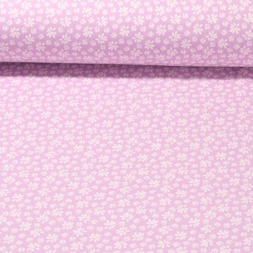 Jersey - Petites fleurs Lavande Teint dans la masse