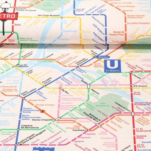 Canvas - U-Bahn Karte Ecru