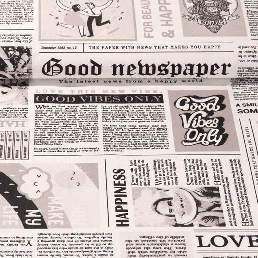Toile canevas - Journal Good News Blanc