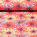 Jersey - Digitaldruck Blumenhimmel Margeriten Orange Mint