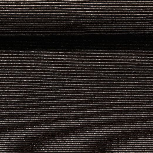 Jersey Jacquard - Rayures Lurex Noir Doré