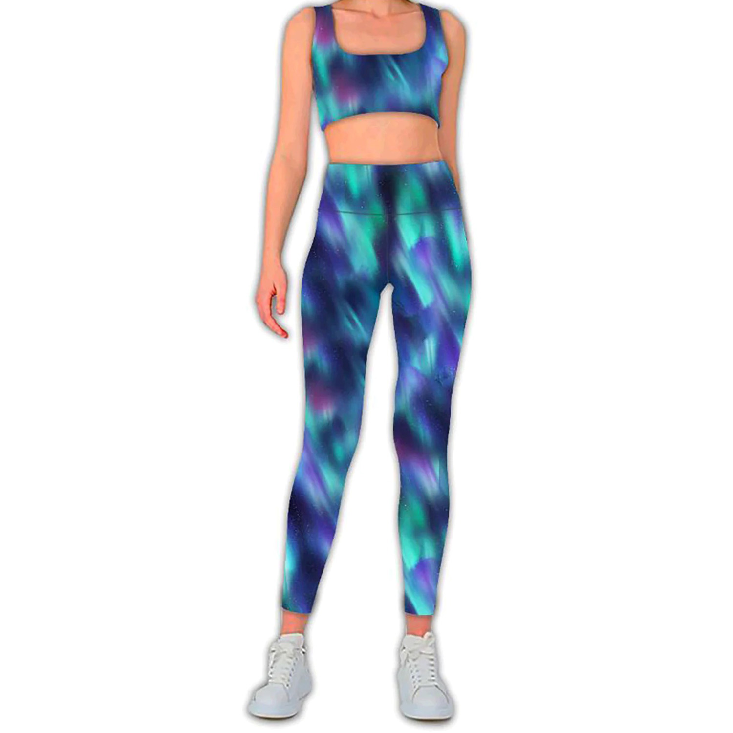 Jersey Sportswear - Digitaldruck Polarlichter Blau-1 Jersey Sportswear - Digitaldruck Polarlichter Blau-1