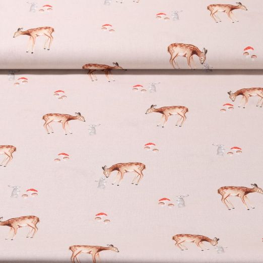Popeline de coton - Impression digitale Tissu à combiner Bambi Sable