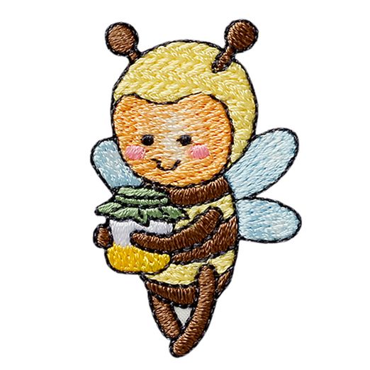 Ecusson thermocollant Abeille avec pot de miel