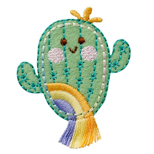 Ecusson thermocollant Cactus à franges Ecusson thermocollant Cactus à franges