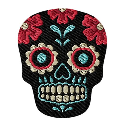 Ecusson thermocollant Muertos noir-rose vif Ecusson thermocollant Muertos noir-rose vif