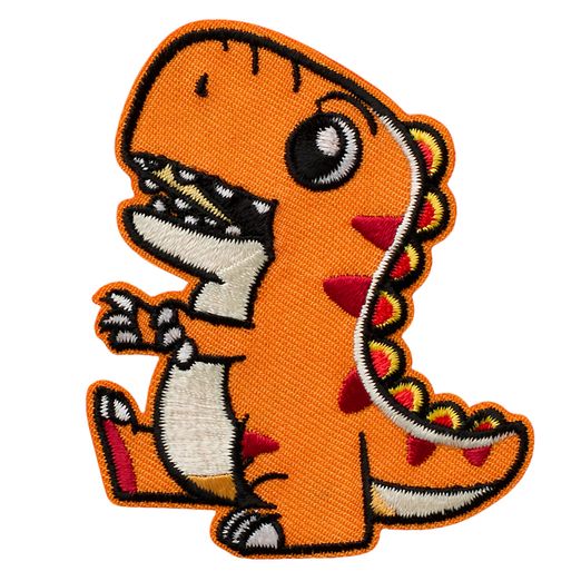 Ecusson thermocollant Dinosaure orange