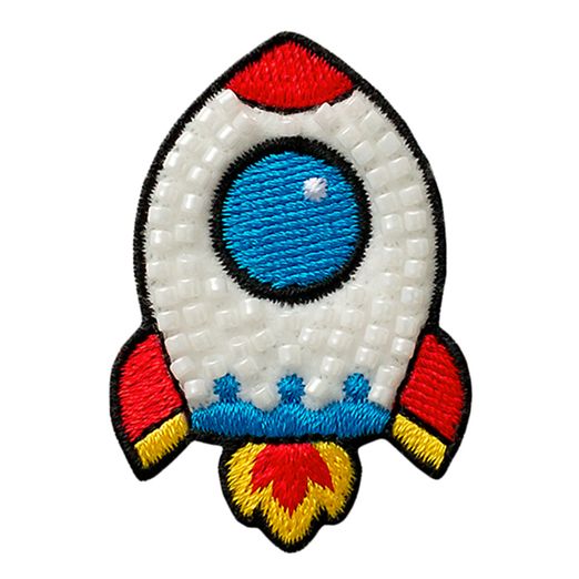 Ecusson thermocollant Fusée avec perles Ecusson thermocollant Fusée avec perles