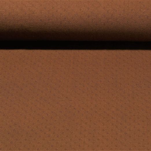Jersey de coton Margarette - Ajouré Uni Brun