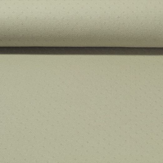 Jersey de coton Margarette - Ajouré Uni Vert olive