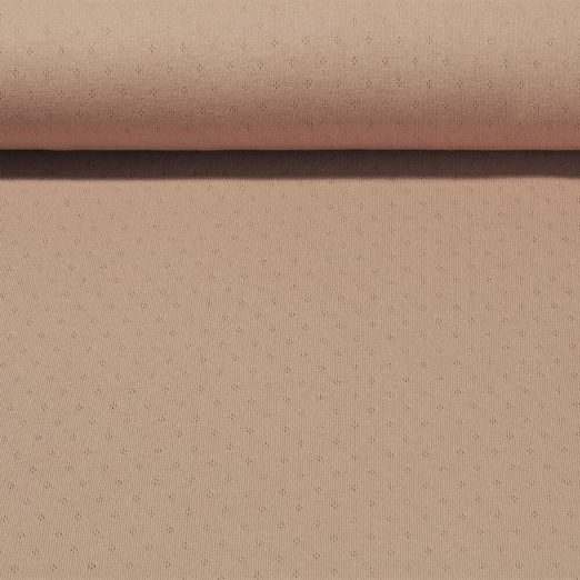 Jersey de coton Margarette - Ajouré Uni Sable