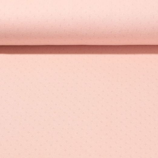 Jersey de coton Margarette - Ajouré Uni Saumon
