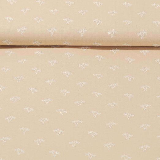 Popeline de coton - Palmiers Beige