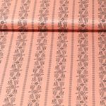 Tissu traditionnel en coton Romantico - Rameaux de fleurs Saumon