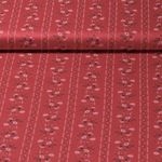Tissu traditionnel en coton Romantico - Rameaux de rose Rouge
