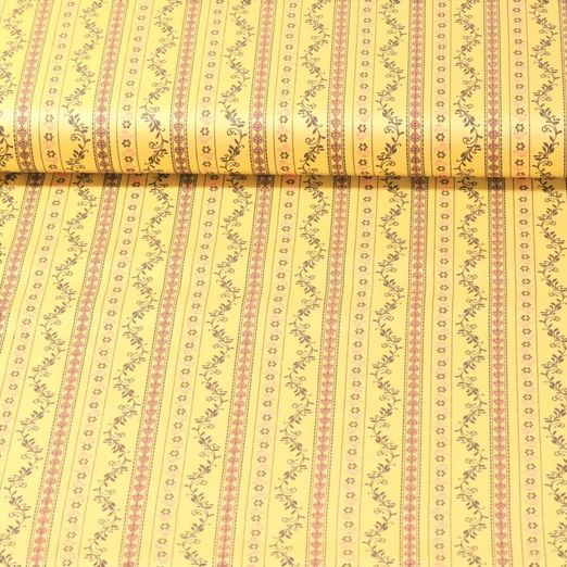 Tissu traditionnel en coton Romantico - Vrilles Jaune