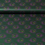 Tissu traditionnel en coton Romantico - Fleurs Cerfs Vert sapin