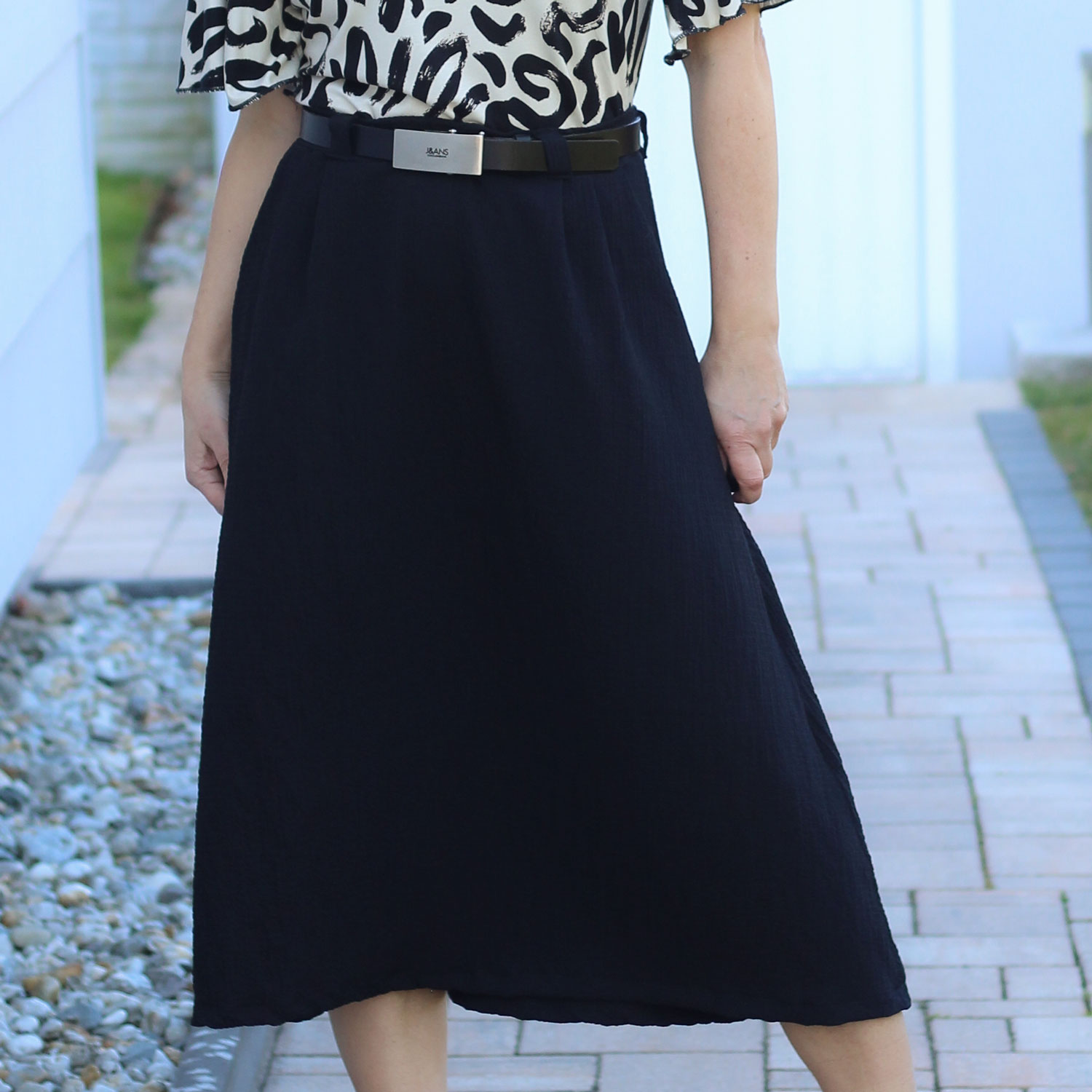 Tissu robes et blouses Marina Crépon - Noir-2 Tissu robes et blouses Marina Crépon - Noir-2