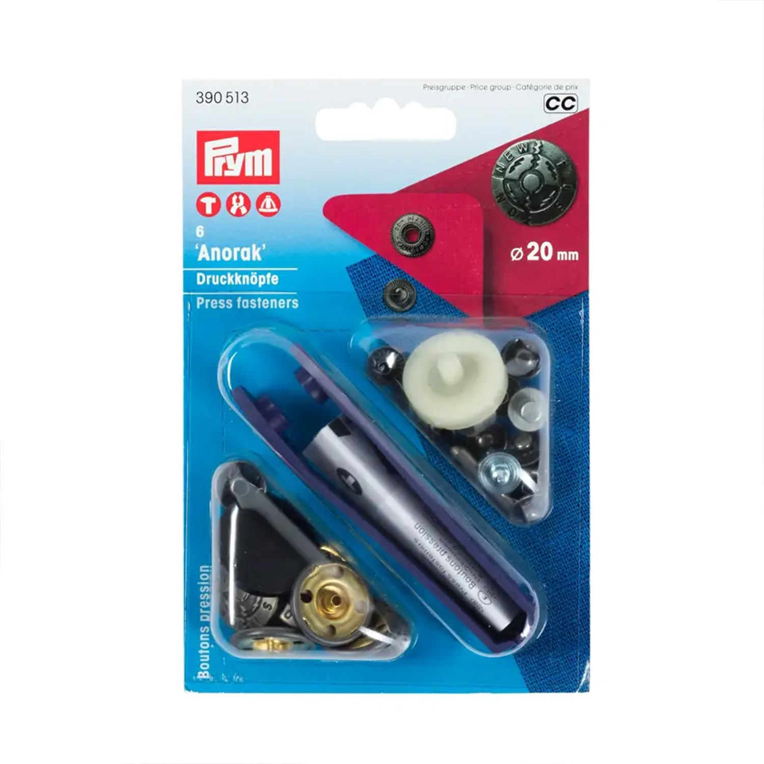 PRYM Anorak-Druckknopf Design 20mm - Fusion-0 PRYM Anorak-Druckknopf Design 20mm - Fusion-0
