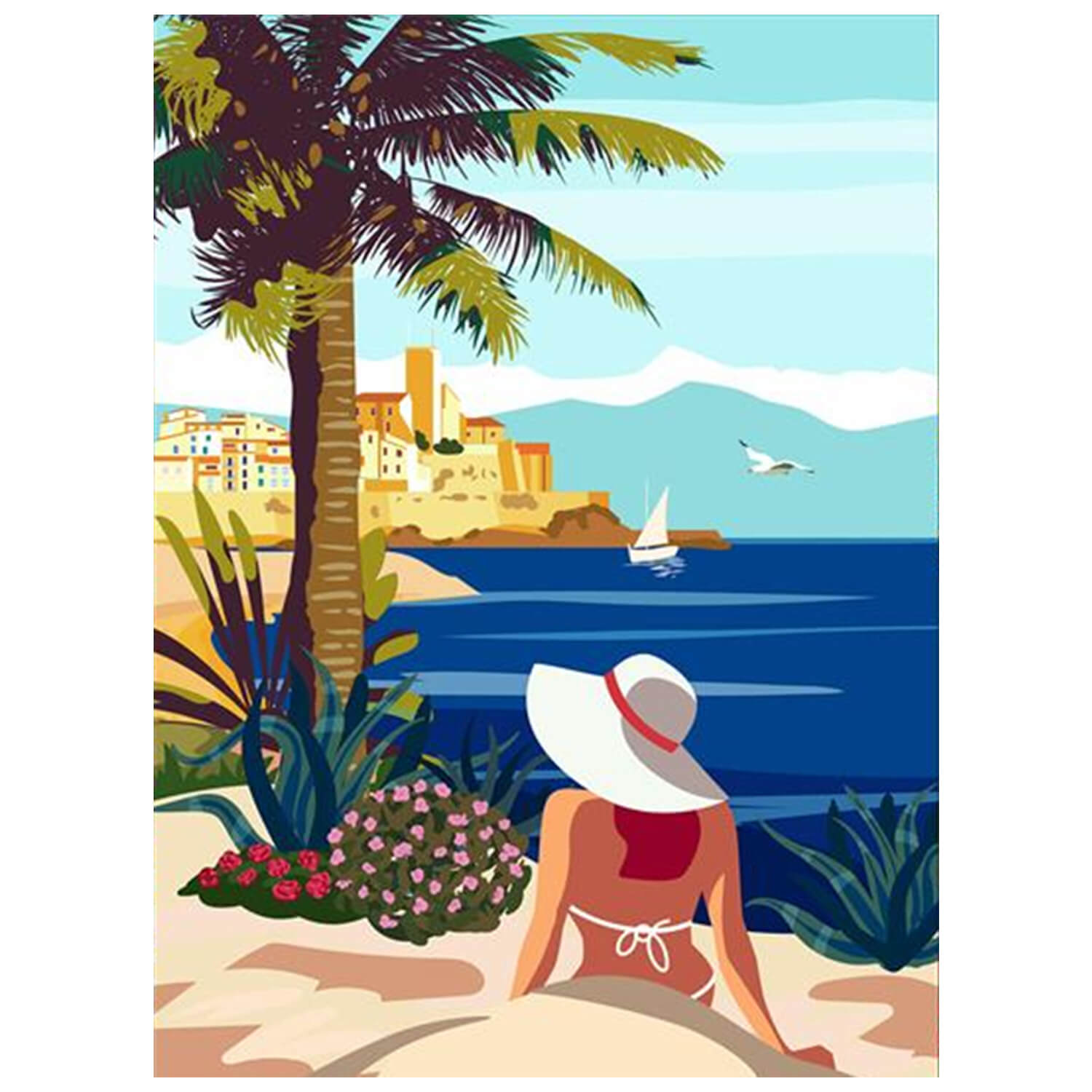 Canvas Geschirrtücher Panel - Köper Sommer am Meer Multicolor-1 Canvas Geschirrtücher Panel - Köper Sommer am Meer Multicolor-1