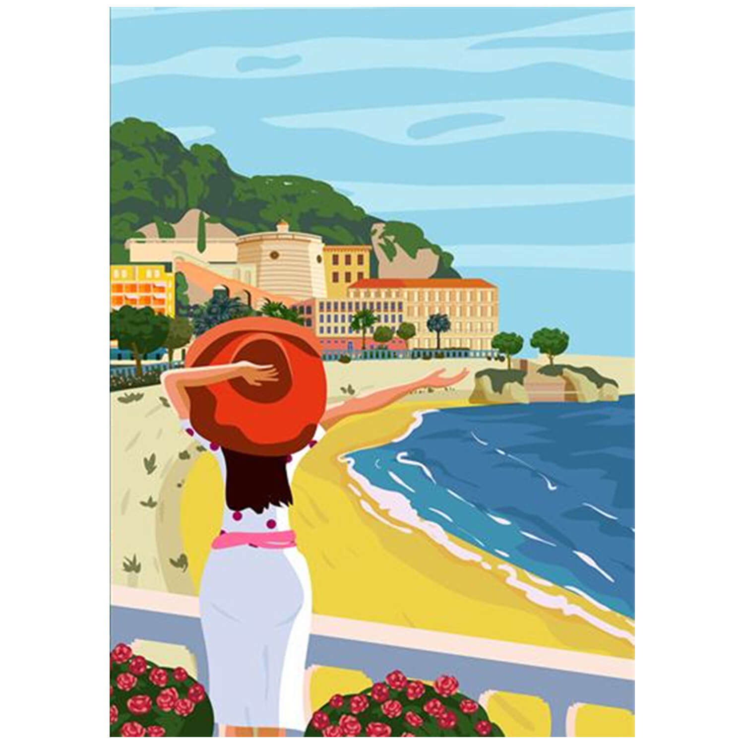 Canvas Geschirrtücher Panel - Köper Sommer am Meer Multicolor-3 Canvas Geschirrtücher Panel - Köper Sommer am Meer Multicolor-3