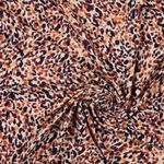 Jersey di lino - Stampa digitale Leo Ecru Arancione Jersey di lino - Stampa digitale Leo Ecru Arancione