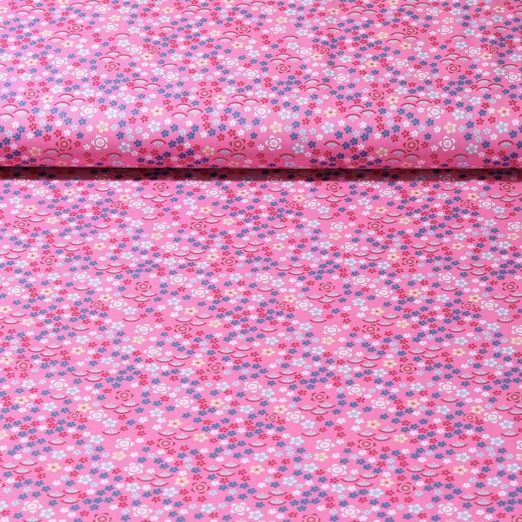 Baumwolle Popeline - Mille Fleur Fuchsia