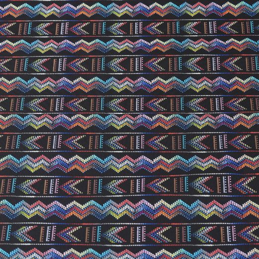 Simili synthétique - Motif ethnique Arc-en-ciel - au mètre Simili synthétique - Motif ethnique Arc-en-ciel - au mètre