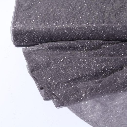 Prinzessin Softtüll - Dunkelgrau Glitzer Silber