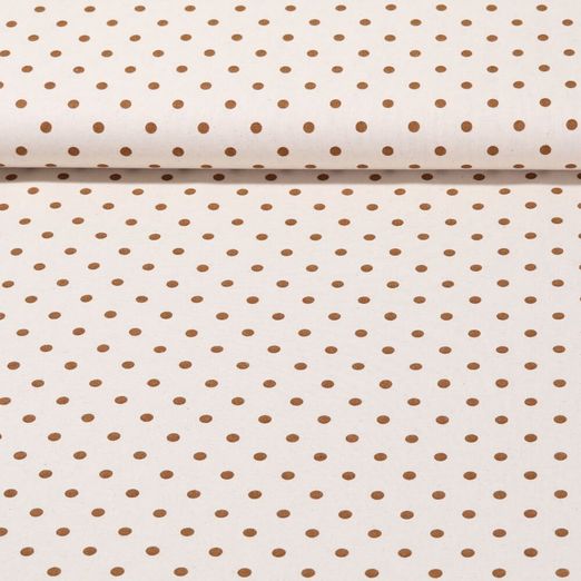 Baumwolle Cretonne - Kleine Punkte Beige Braun Wash