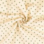 Bomull Cretonne - Små prickar beige grön wash