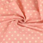 Bomull Cretonne - Stora Prickar Rosa Beige Wash