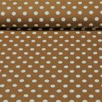 Baumwolle Cretonne - Große Punkte Braun Beige Wash
