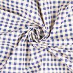 Bomull Cretonne - Rutig Beige Blå Wash