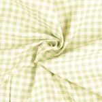 Bomull Cretonne - Rutig Beige Lindgrön Wash