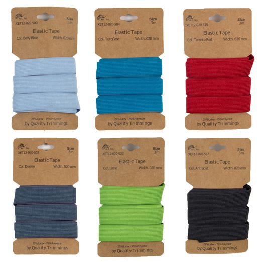 Élastique uni 20mm - Longueur 3m Élastique uni 20mm - Longueur 3m