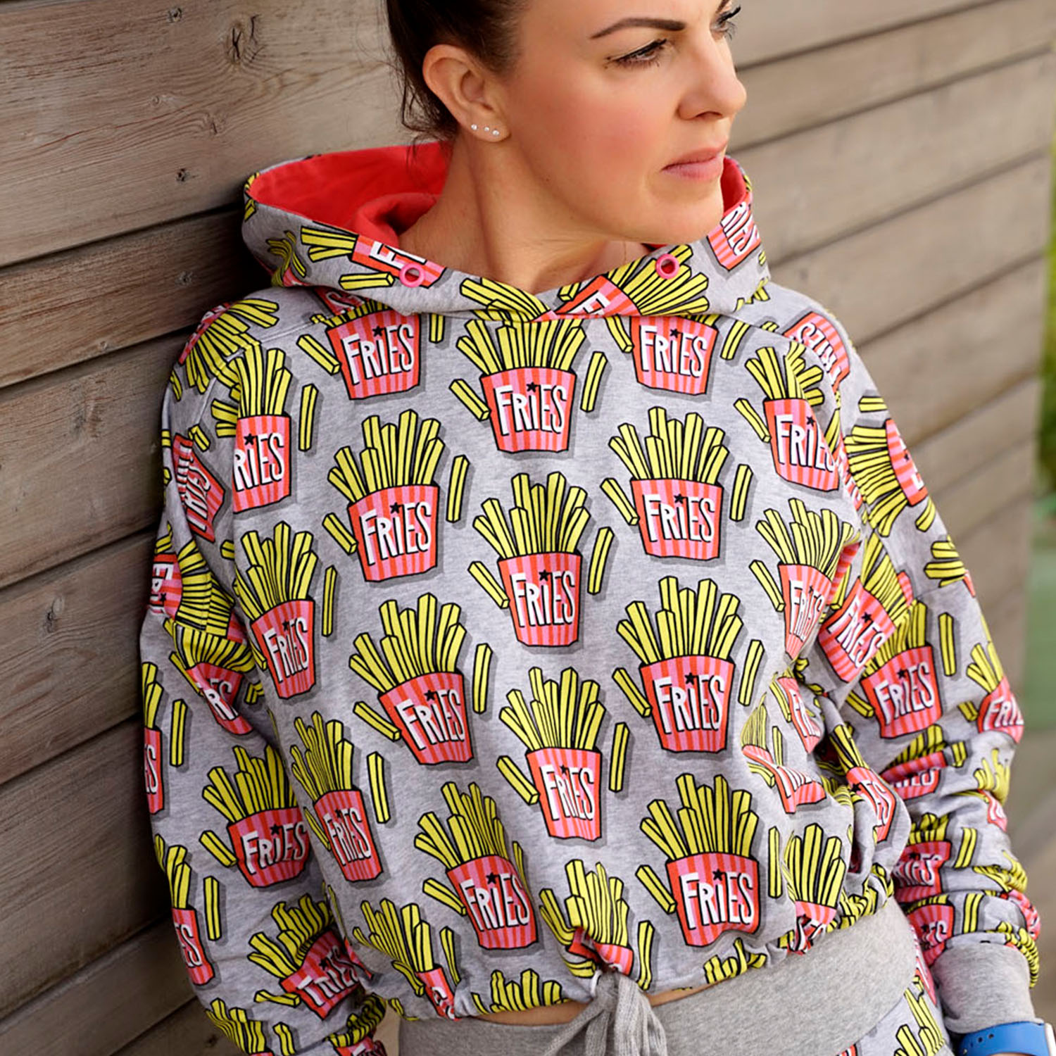 Sweat bio - Hamburger Liebe Classic Collection OMG Frites Gris-1 Sweat bio - Hamburger Liebe Classic Collection OMG Frites Gris-1