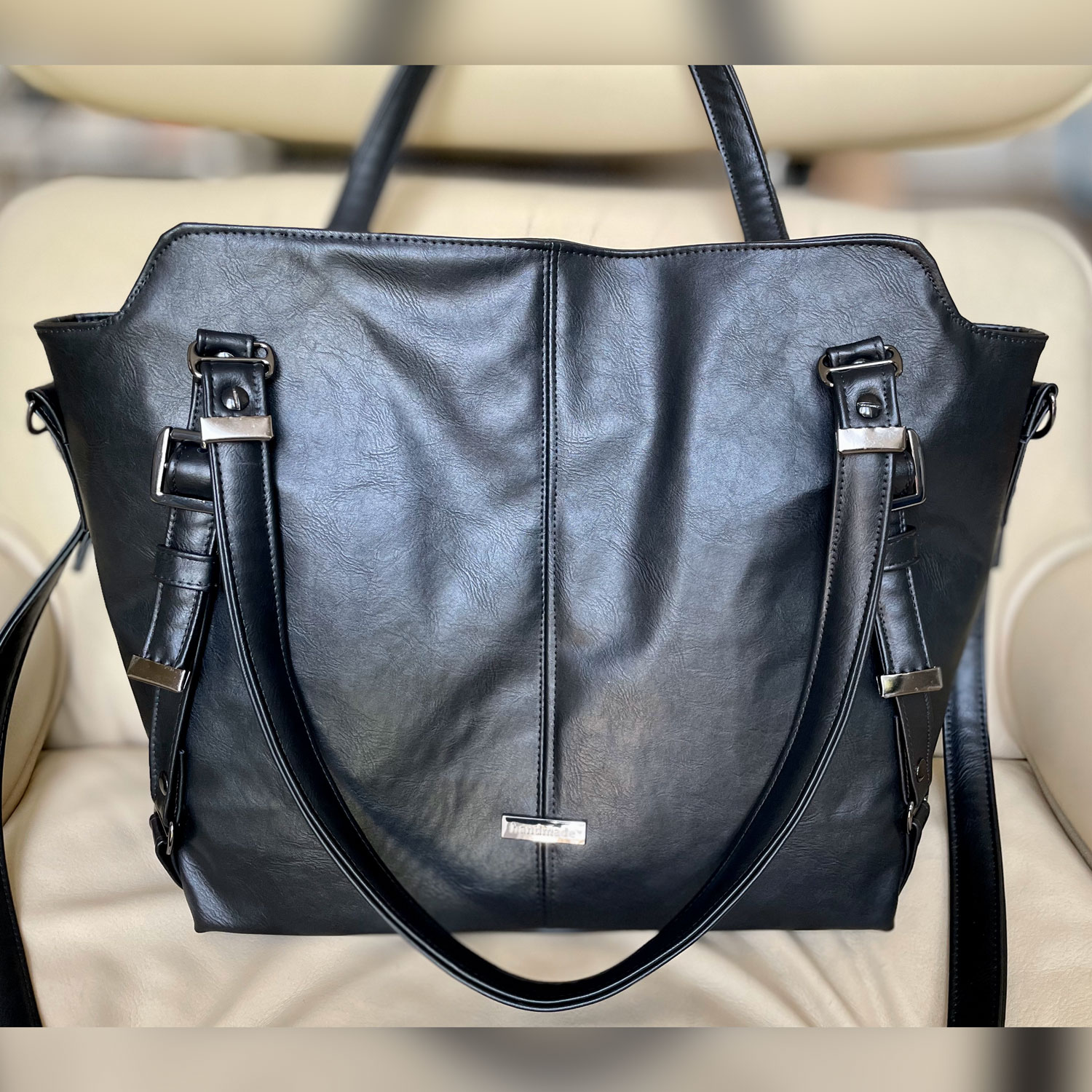 Moonwake Handbag - Kunstleder Vintage Schwarz *Taschenstar*-0 Moonwake Handbag - Kunstleder Vintage Schwarz *Taschenstar*-0