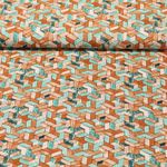 Viscose - Motif 3D Marron Vert
